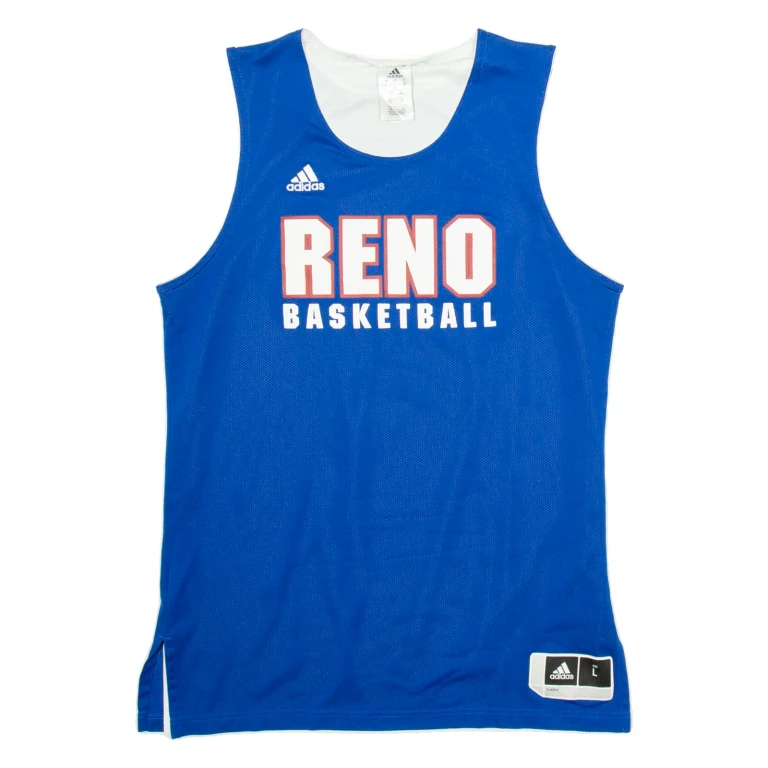 ADIDAS Reno Basketball Mens Vest Blue Sleeveless USA L
