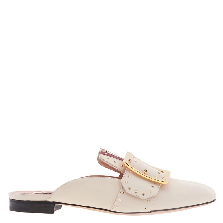 Janesse Studded Leather Mules, Brand Size 35 ( US Size 4.5 ) (6225911)