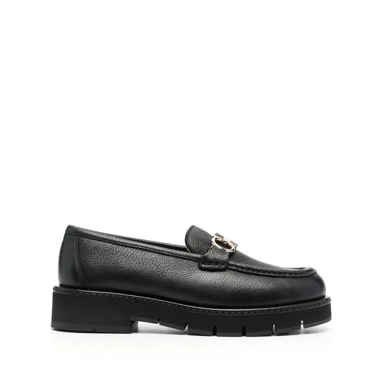 Ferragamo Buckle-Detail Leather Loafers