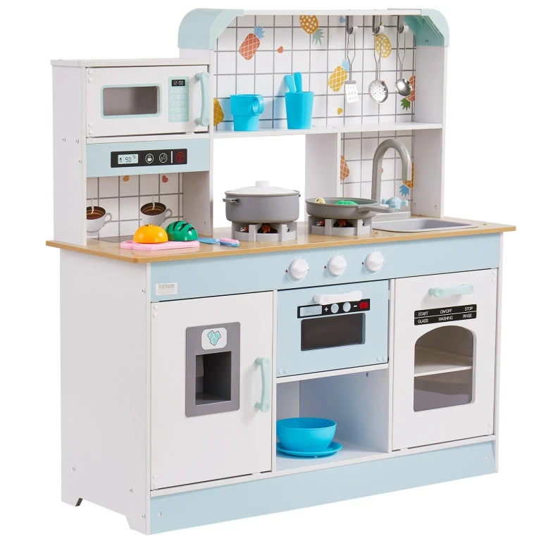 Christmas Gift! Kitchen Playset Kids Pretend Cooking Play Toy 24 Piece Accessories White - Multicolor 2