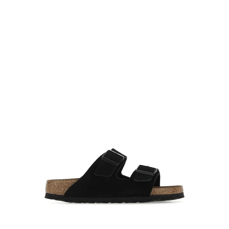 Birkenstock Black Suede Arizona Slippers Pelle - Unisex