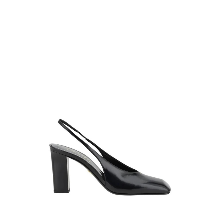 Black Calf Leather Pumps - Women