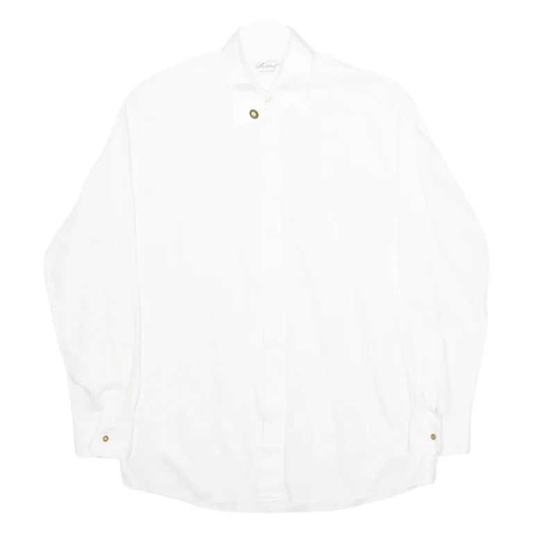 BOTTHOF Mens Plain Shirt White Long Sleeve XL