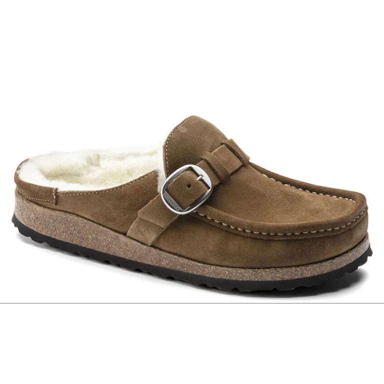 Buckley Shearling Suede Leather Dark Tea