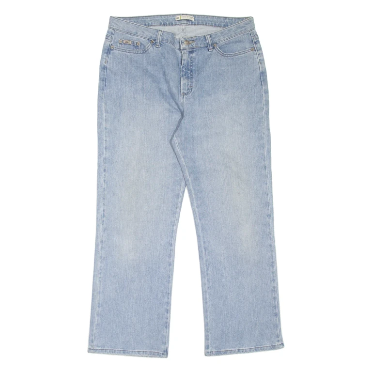 LEE Womens Jeans Blue Regular Straight Stone Wash W34 L28
