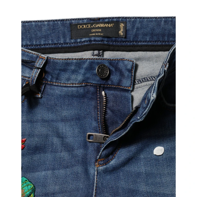 Dolce & Gabbana Blue Cotton Mid Waist Skinny Denim Jeans Elastane Clothing - Women