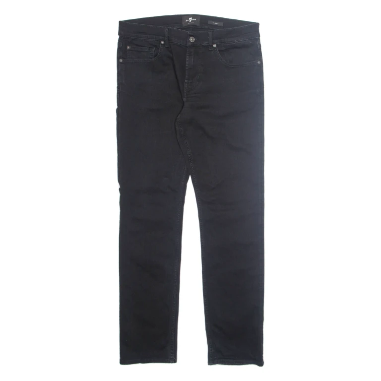 7 FOR ALL MANKIND Womens Trousers Black Regular Tapered W34 L32