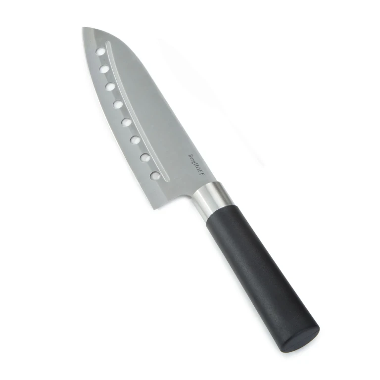DiNA Codon Stainless Steel Santoku Knife with Holes, 6.75"