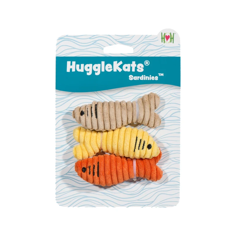 HuggleKats Sardinies Cat Toys, 3 Pack