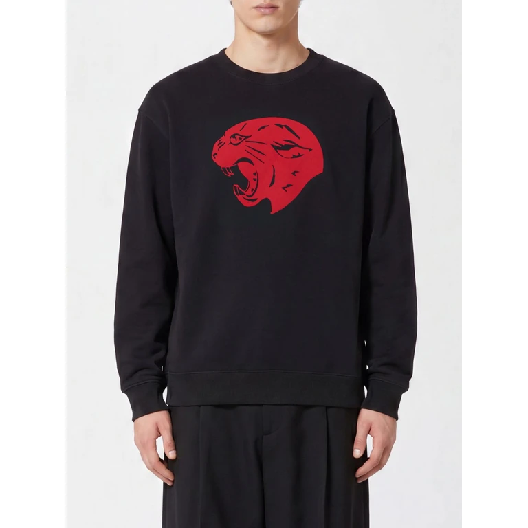 Crewneck Cotton Sweatshirt with Graphic Print and Logo (MF29NBM50NR)