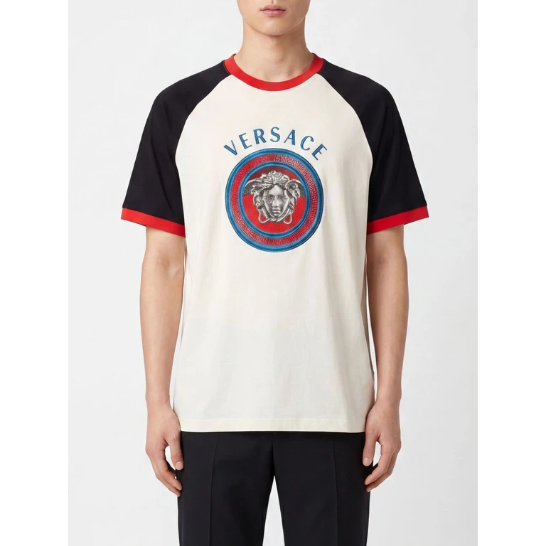 Medusa Logo Cotton T-Shirt with Contrast Profiles (10255991A185022W0K0)