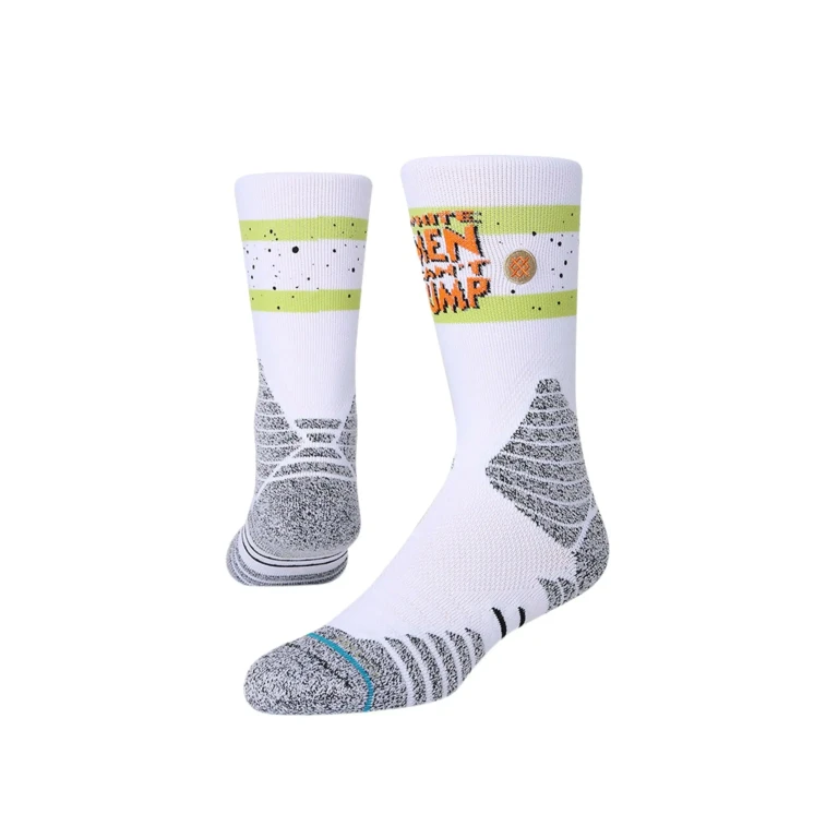 White Men Can't Jump Jump Basketball Men Crew Socks White