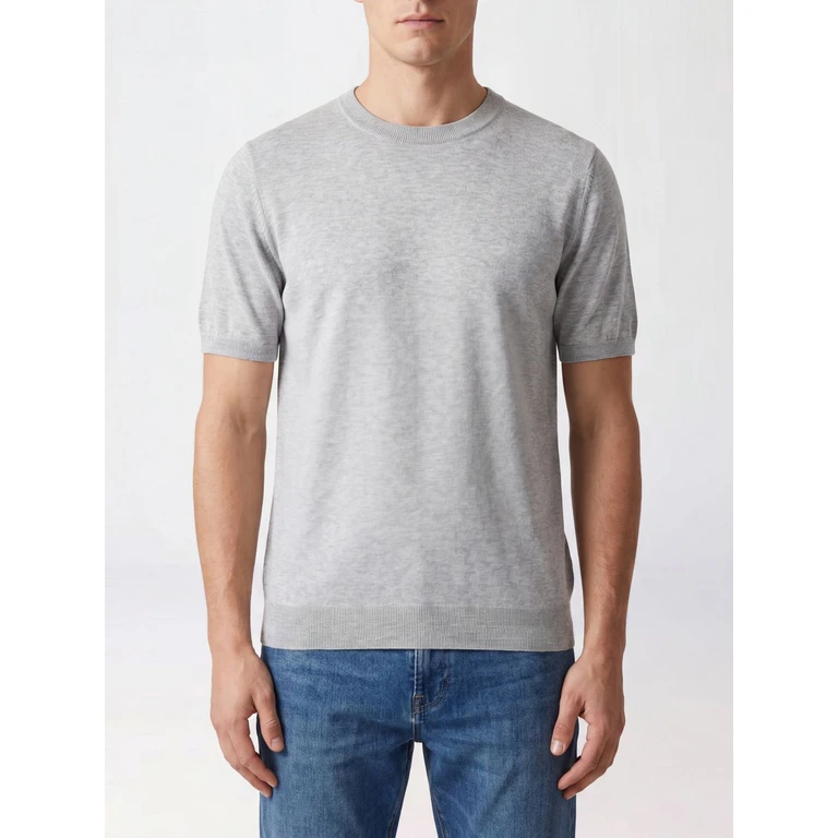 Short-Sleeved Cotton Crewneck Jumper (S6K303421137ARGENTO)