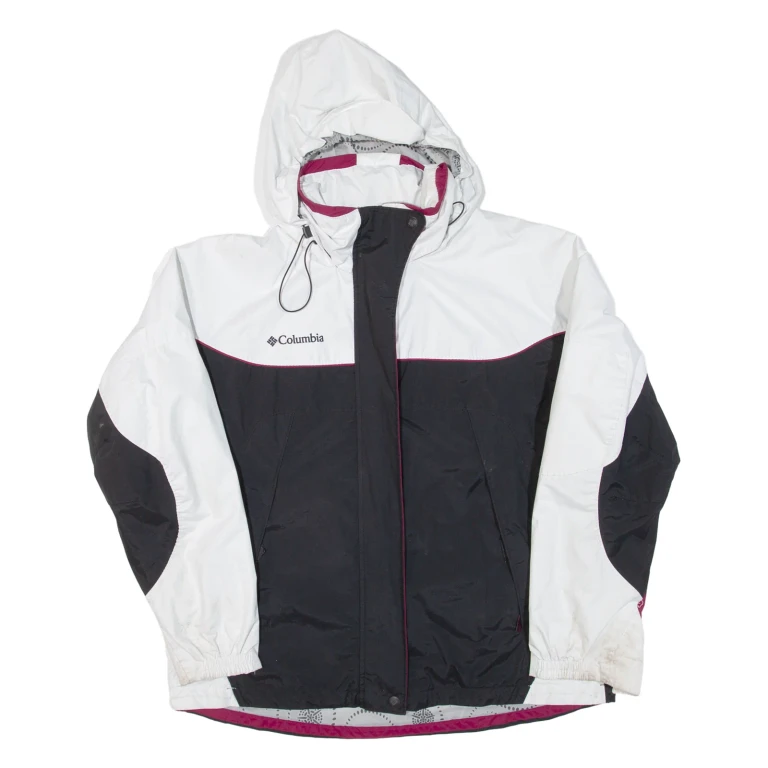COLUMBIA Womens Rain Coat Black Hooded XL