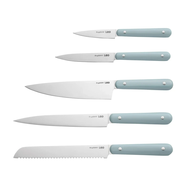 Leo Glints Stainless Steel 5Pc Complete Knife Set, Slate