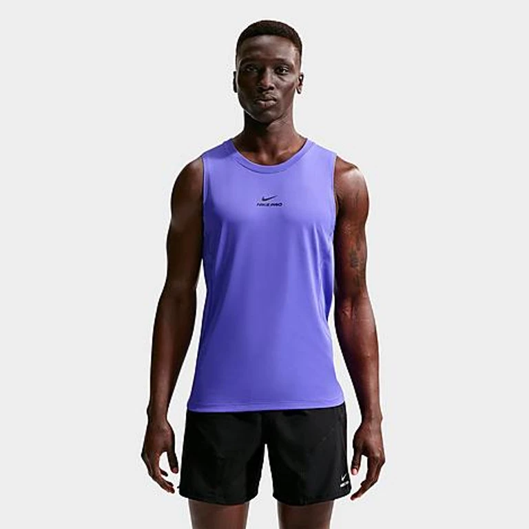Nike Men's Pro Dri-FIT Training Tank Top in Persian Violet/Black Size: Small