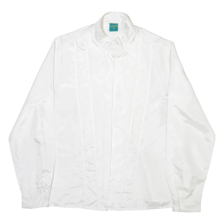 CANDA Womens Plain Shirt White Long Sleeve M