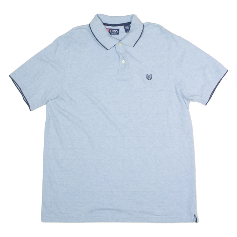 CHAPS Mens Polo Shirt Blue Striped L