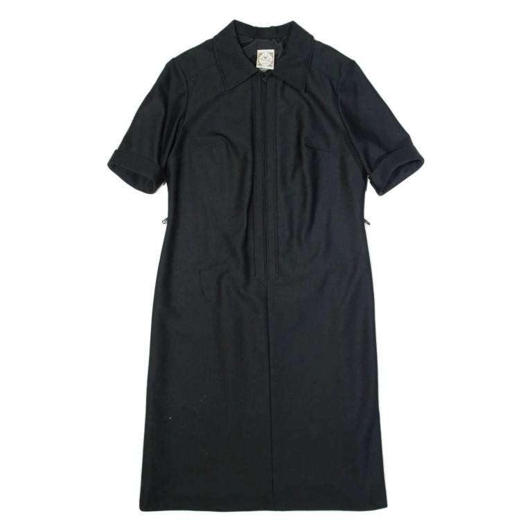 CORONET Womens Day Dress Black 90s Short Sleeve Midi M