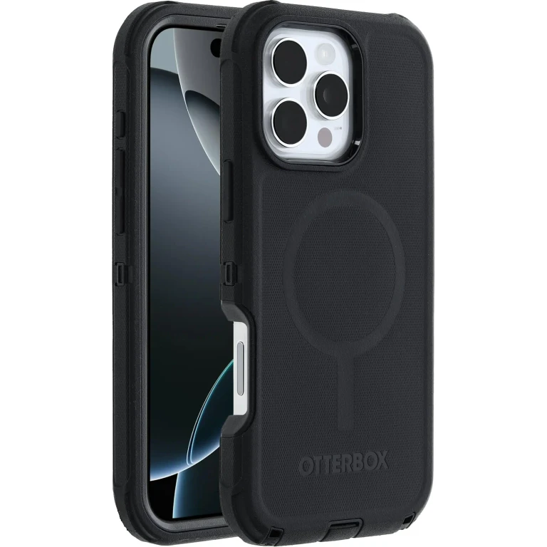 iPhone 16 Pro Max Defender Series Case - Black (Single Unit Ships in polybag)
