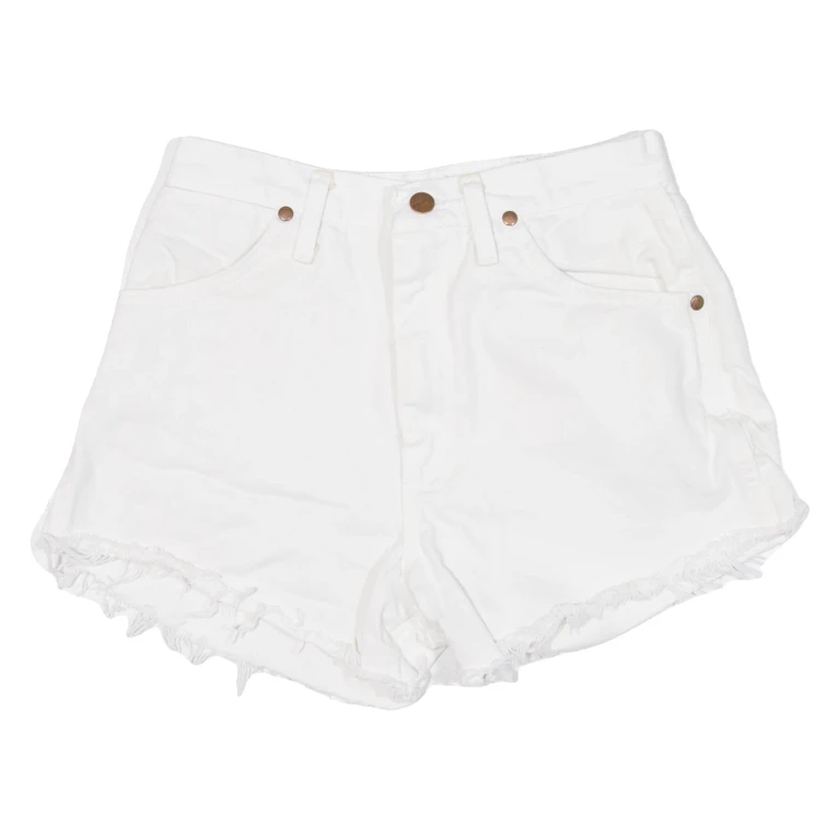 WRANGLER Womens Denim Shorts White Relaxed XS W25