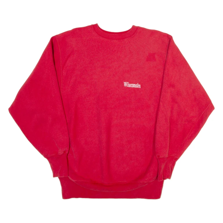 CHAMPION REVERSE WEAVE Wisconsin Mens Sweatshirt Red USA XL