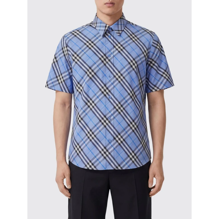 Vintage Check Cotton Short-Sleeved Bowling Shirt (8123674)