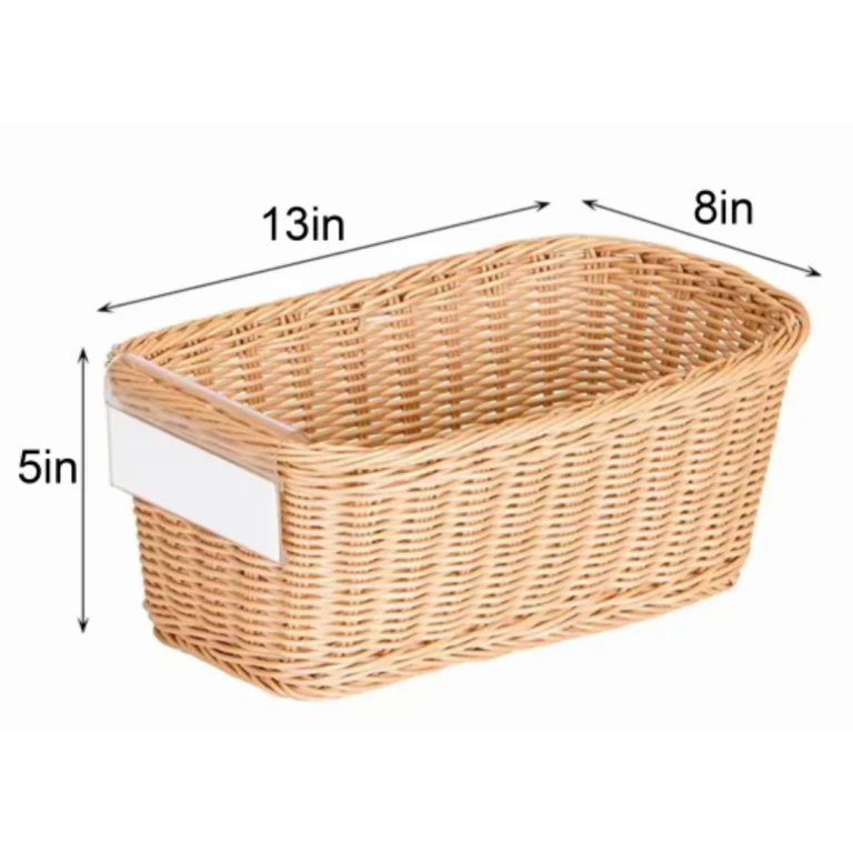 Small Classroom Storage Basket - Woven Shelf Organizer Bin (13" x 8" x 5") - 4 Pack