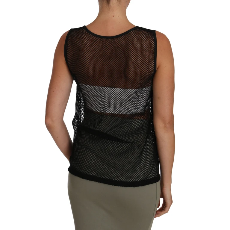 Dolce & Gabbana Black Mesh Transparent Blouse T-Shirt - Women