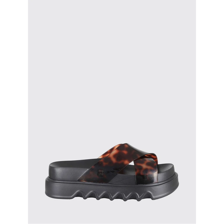 Cozy Cross Platform AD Tortoiseshell Print PVC Sandals (38073BU398ADBLACKTORTOISE)