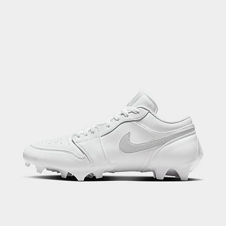 Men's 1 Low TD Football Cleats in White/White/Grey Fog Size: 7.0