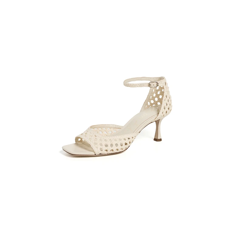 Sam Edelman Peyton Kitten Heel Sandals Modern Ivory 6.5