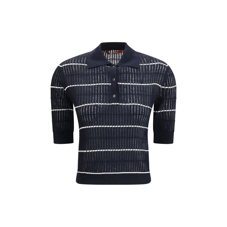 Max Mara Blue Silk Polo Shirt - Women