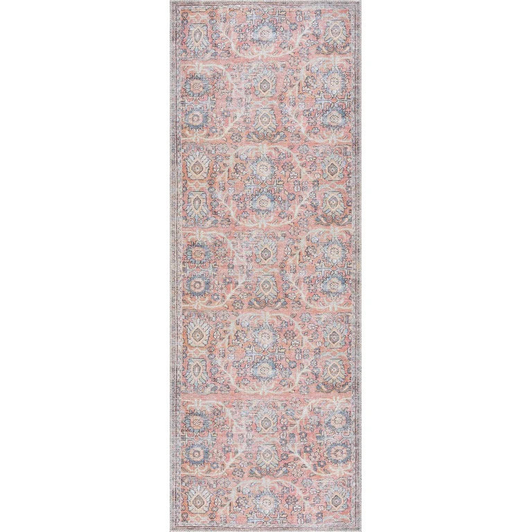 Urpi Rose & Blue Washable Area Rug - Clearance