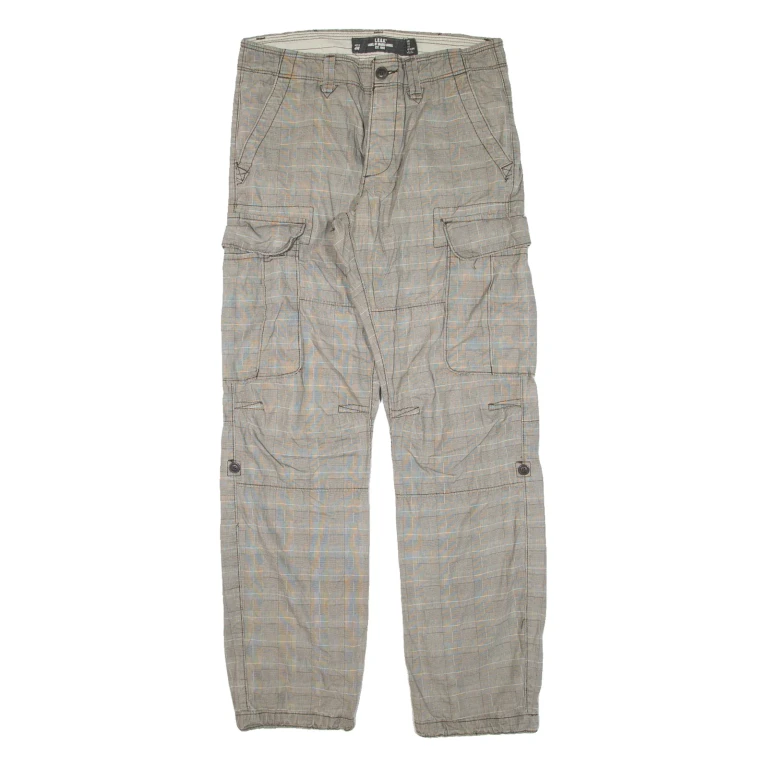 H&M Cargo Womens Trousers Grey Relaxed Straight W32 L32