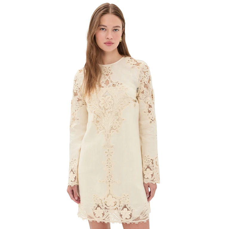 Ulla Johnson Camie Linen Mini Dress Ivory 10