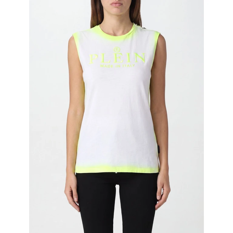 Sleeveless Slim Fit Top in Cotton with Hexagon Logo (SADCWTK3148PJY002N01)