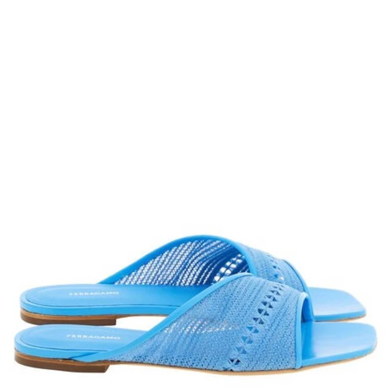 Ferragamo Nyna Mesh Slide Sandals, Size 7 C (01H993 772892)