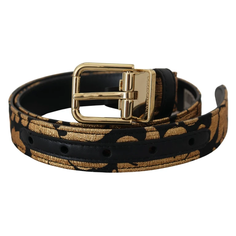 Multicolor Jacquard Leather Logo Buckle Belt - Women