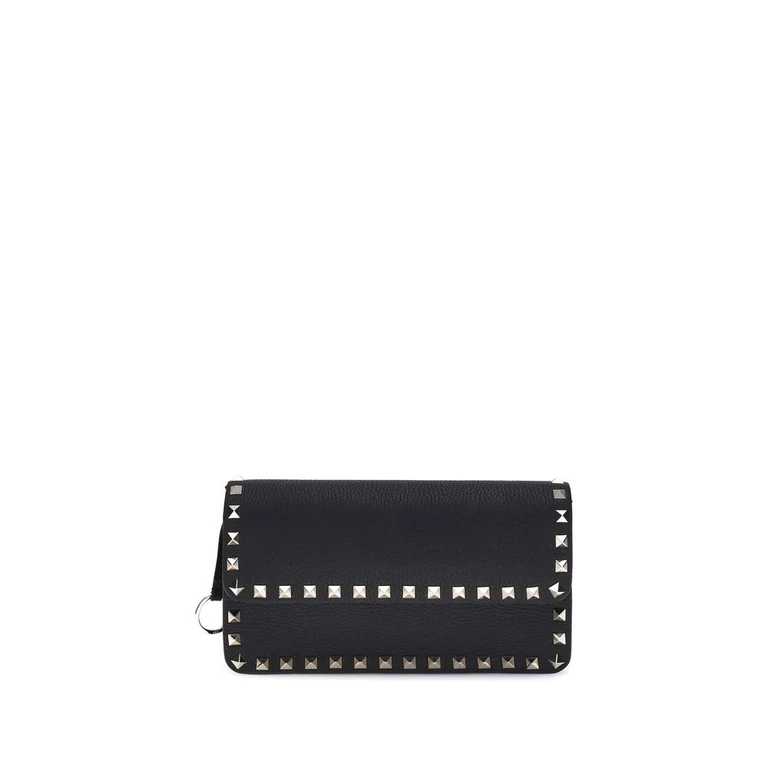 Valentino Garavani Black Calf Leather Bos Taurus Wallet - Women