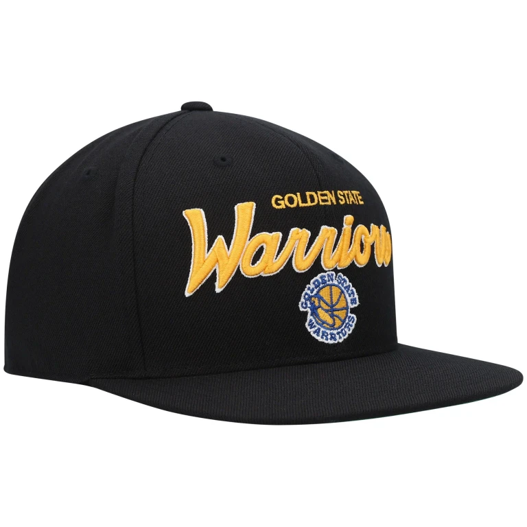 Men's NBA Foundation Script Fitted Hwc Warriors Fitted Caps
