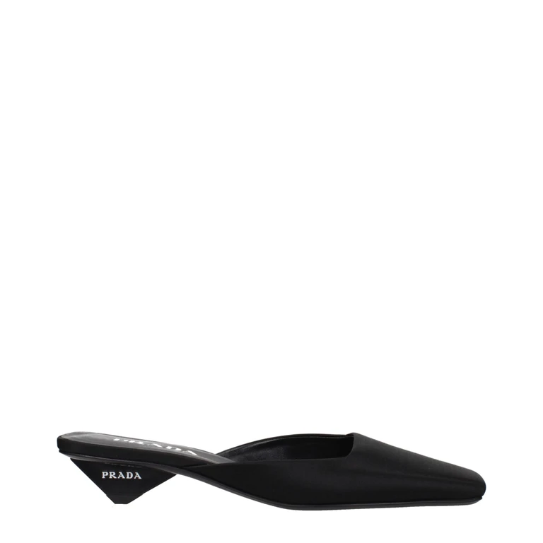 Prada Black Satin Flat Sandals - Women