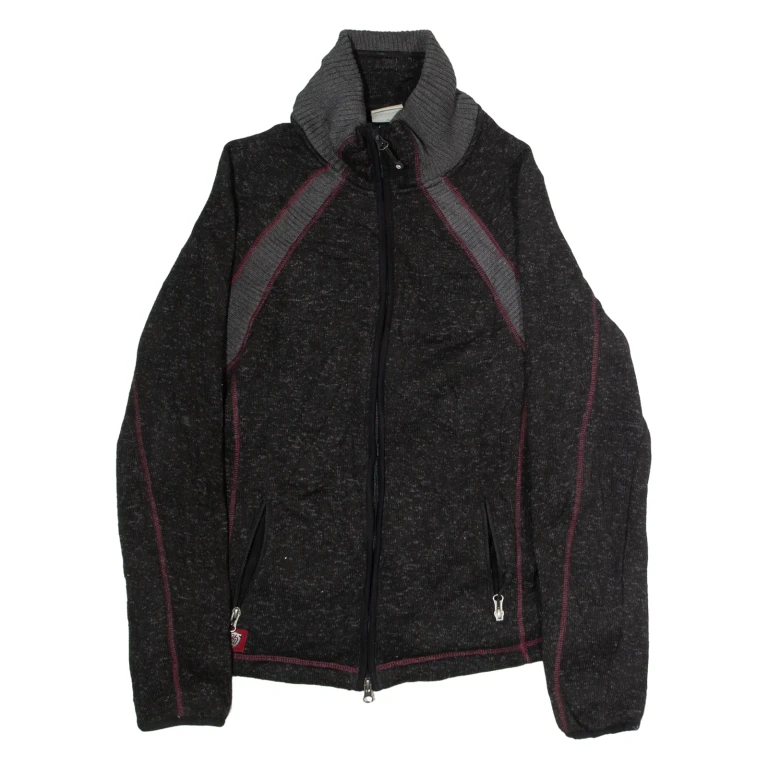 HARLEY DAVIDSON Womens Fleece Jacket Grey Knit L