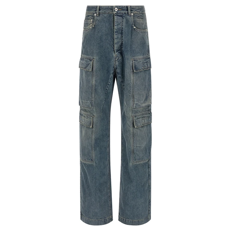 Drkshdw Blue Cotton Cargo Pants - Men