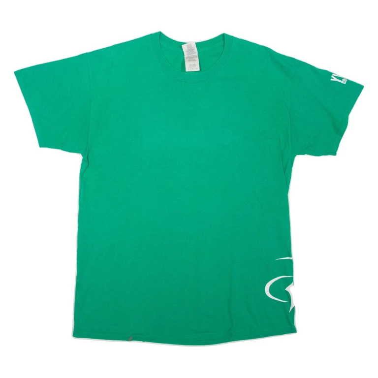 GILDAN Mens T-Shirt Green Crew Neck L