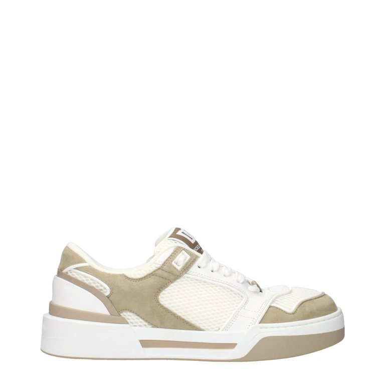 White Fabric Low Top Sneakers - Men