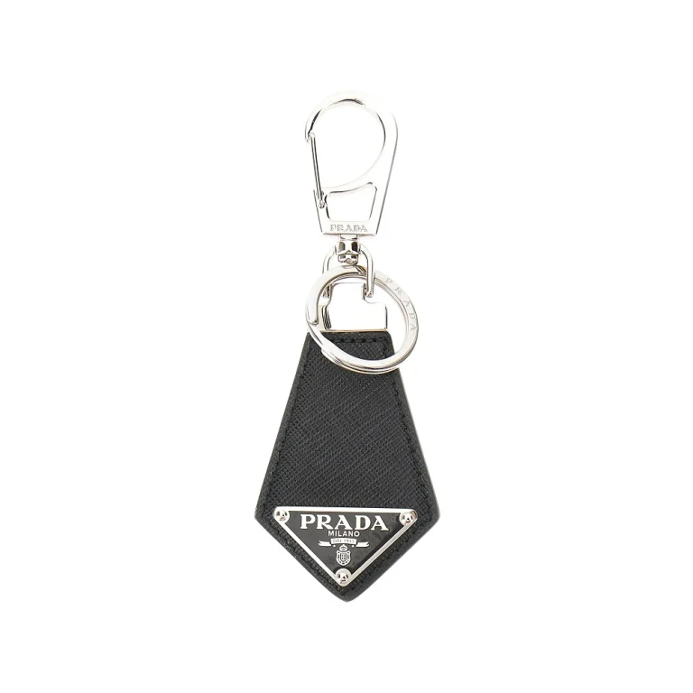 Saffiano leather keyholder with logo Man One Size