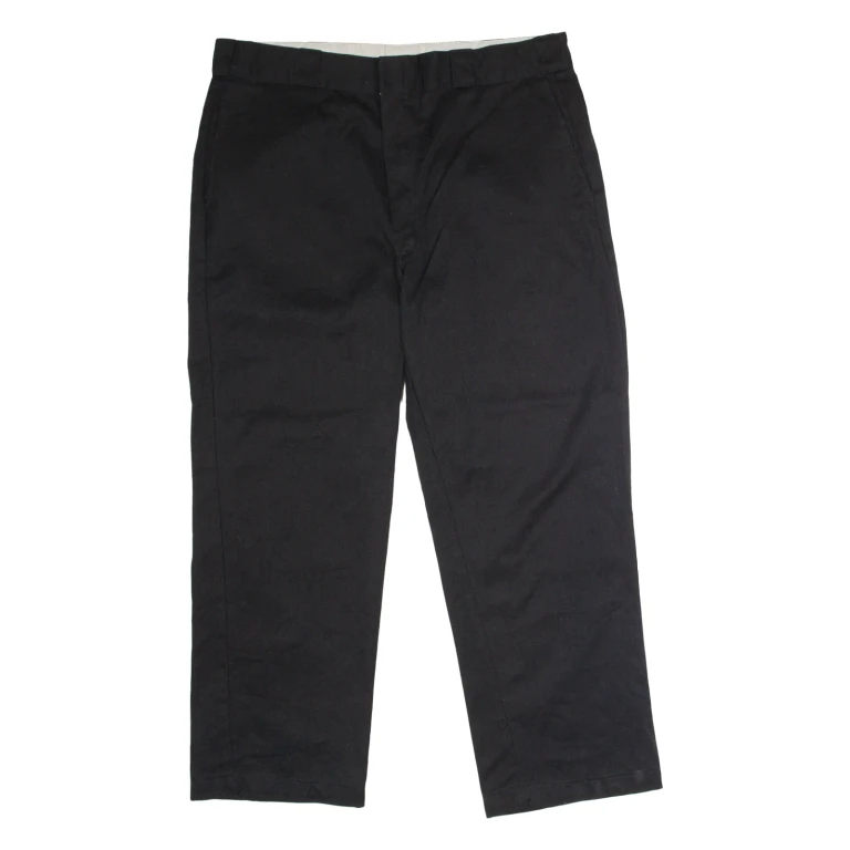 DICKIES Workwear Mens Twill Trousers Black Regular Straight W38 L28
