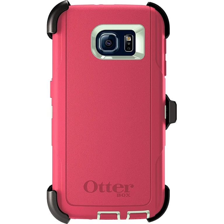 Defender Series for Samsung Galaxy S6 - Retail Packaging - Melon Pop (Sage Green/Hibiscus Pink)
