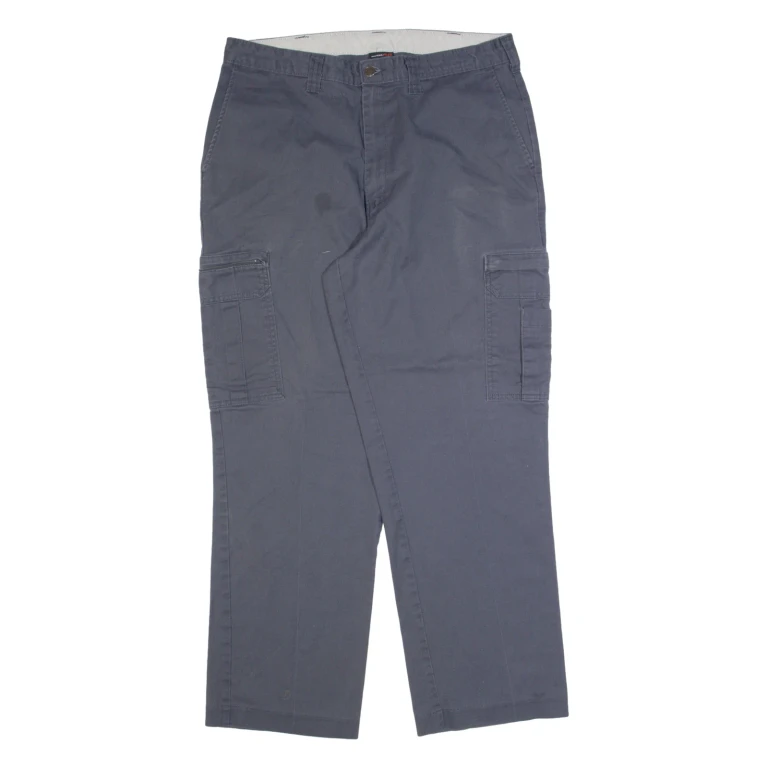 DICKIES Cargo Workwear Mens Trousers Grey Regular Straight W36 L32